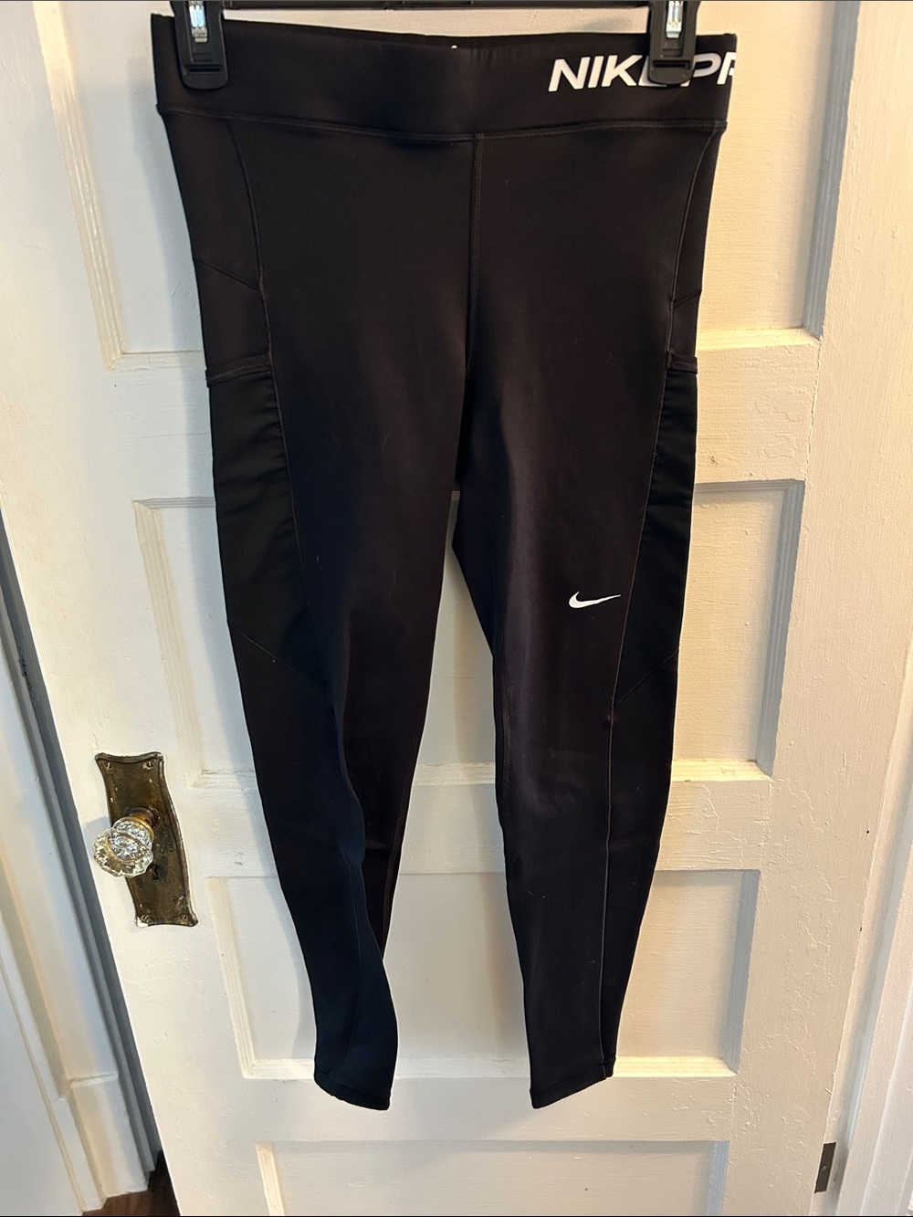 Nike Black Leggings with White Swoosh
